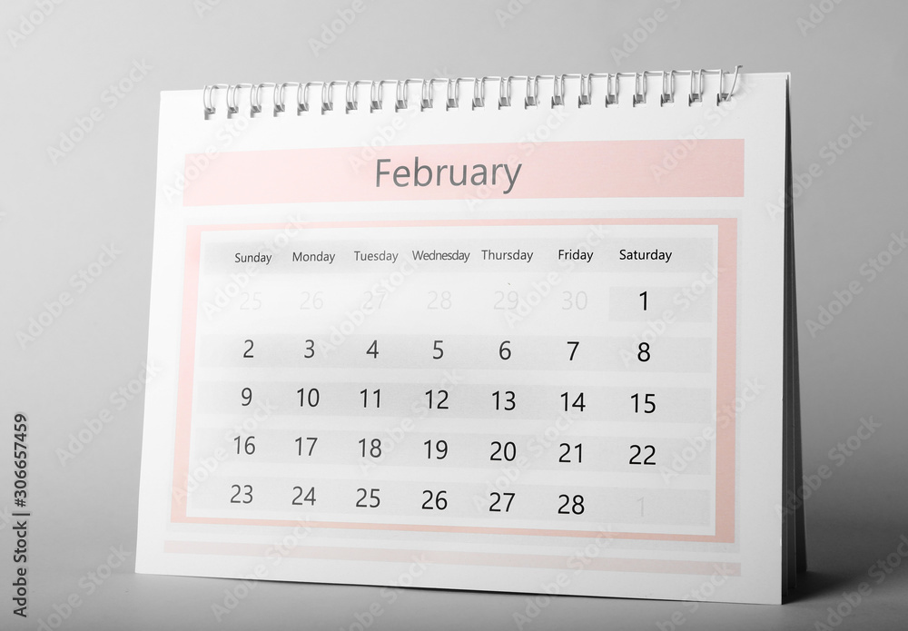 Paper calendar on grey background. Planning concept Paper calendar on grey background. Planning concept