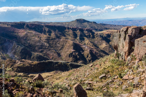 Rock and mountains at Ciudad de Itas  park at Torotoro in Bolivia. photo