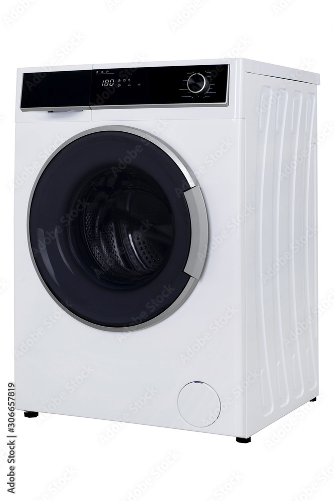 Isolated washing machine on a white background Isolated washing machine on a white background