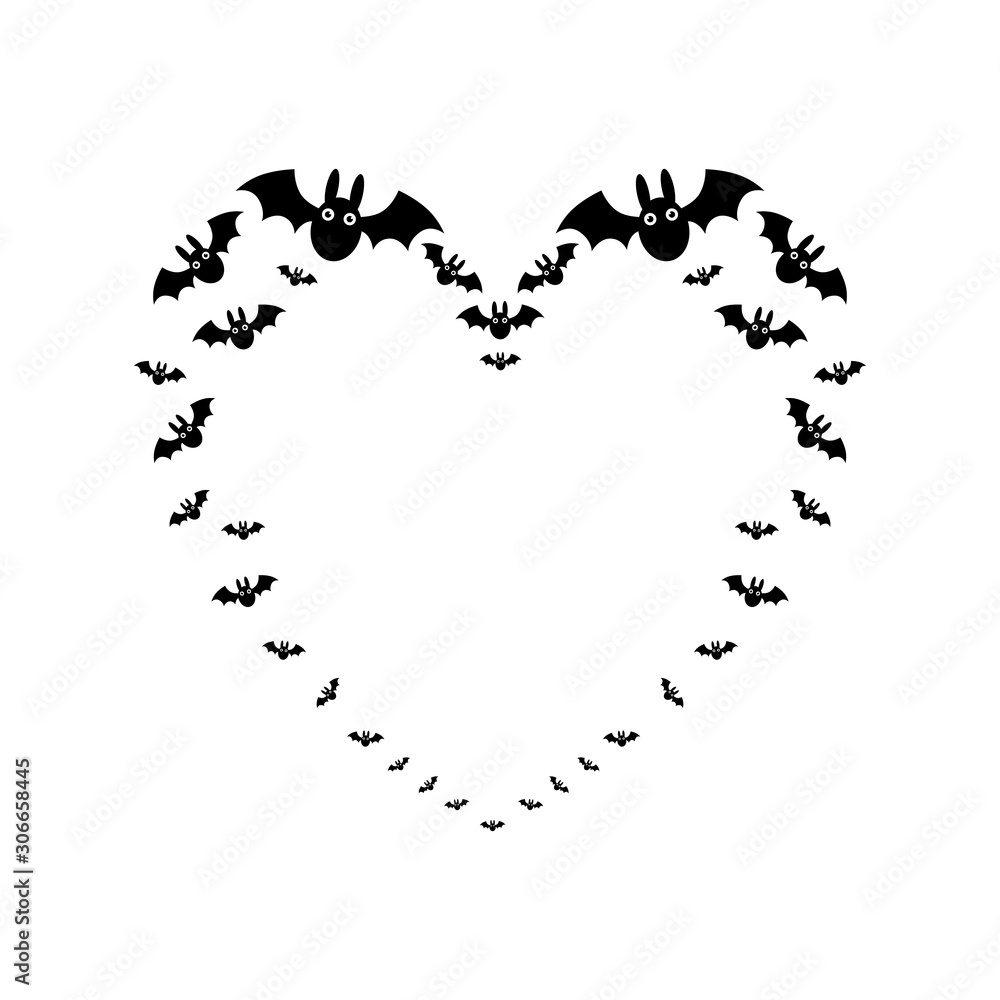 Bat vector design forms love Bat vector design forms love