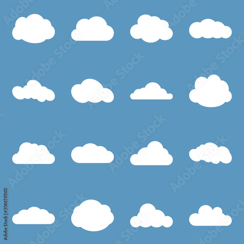 cloud web icons set. Simple vector symbols collection. Illustration for design