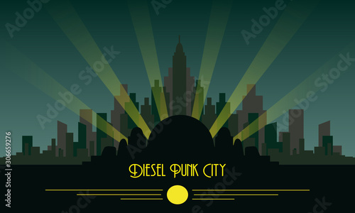 Diesel Punk Skyline City Rapture