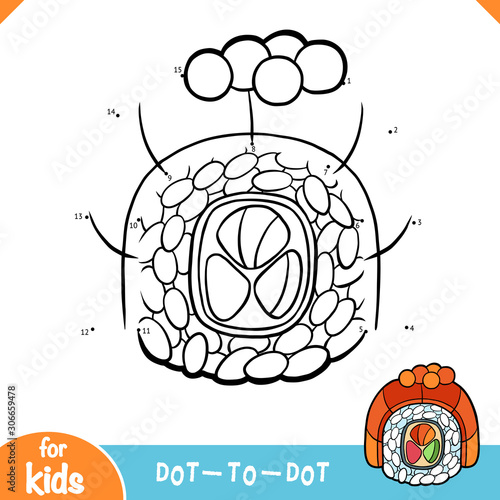 Numbers game, education game for children, Salmon sushi roll