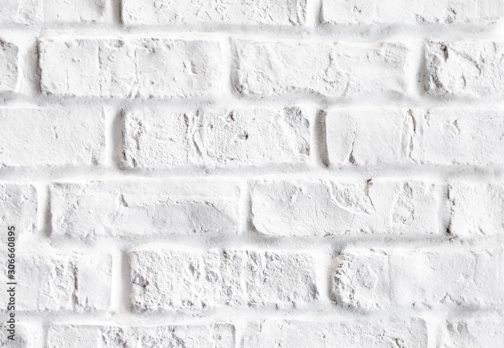 Fototapeta Close-up of vintage white brick wall indoor .