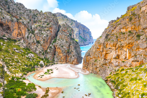 Obraz na płótnie Torrente de Pareis, island of Mallorca, Balearic islands, Spain w salonie