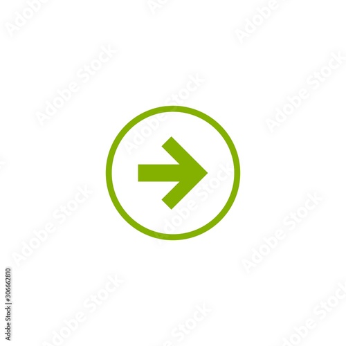 Free Download green right arrow in circle. Flat icon isolated on white. Continue icon. - GFXLoad