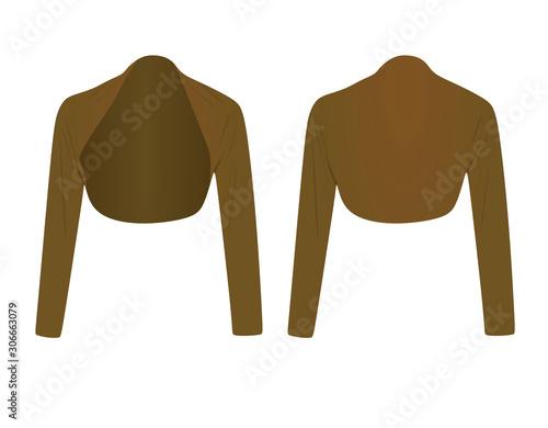 Woman brown bolero. vector illustration