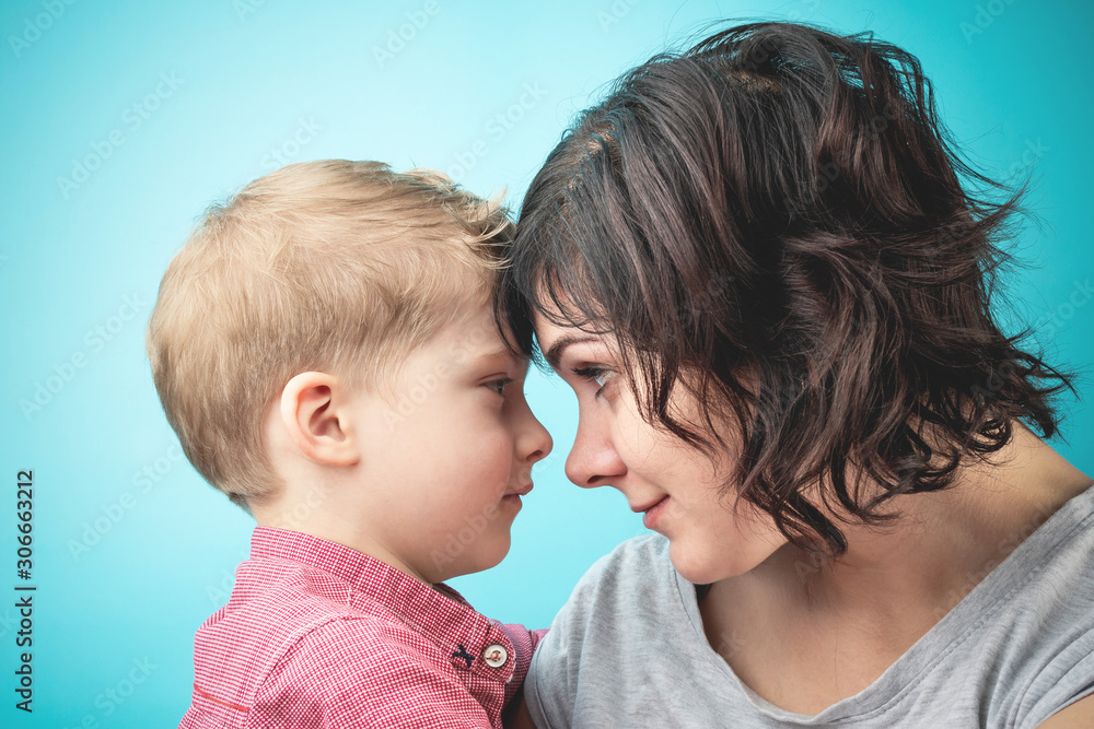 son and mother together. Mother's day. the child loves his mother son and mother together. Mother's day. the child loves his mother
