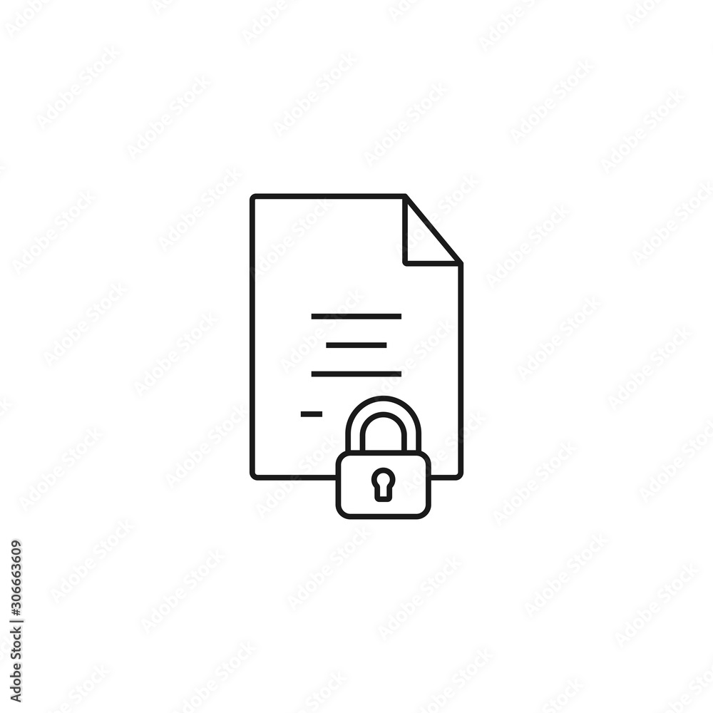 file protection - minimal line web icon. simple vector illustration. concept for infographic, website or app. file protection - minimal line web icon. simple vector illustration. concept for infographic, website or app.