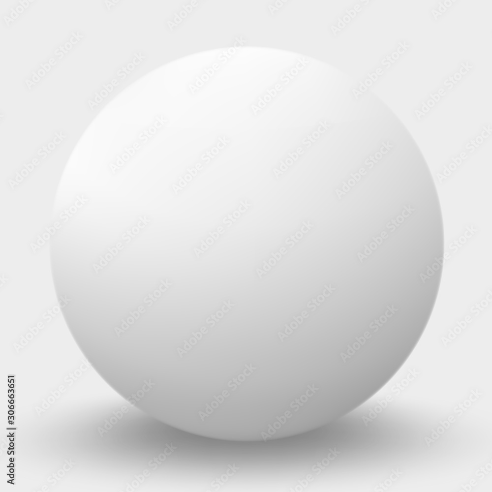 White sphere isolated on white. Vector illustration. - obrazy, fototapety, plakaty 