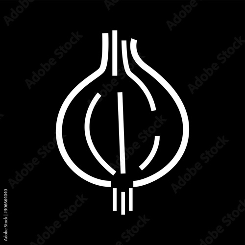Garlic icon vector in simple style design