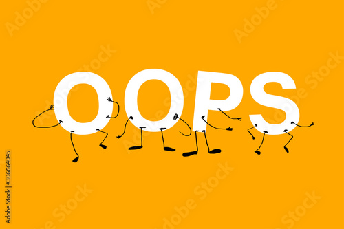 oops a funny humanized acronym with faces. AI white letters on