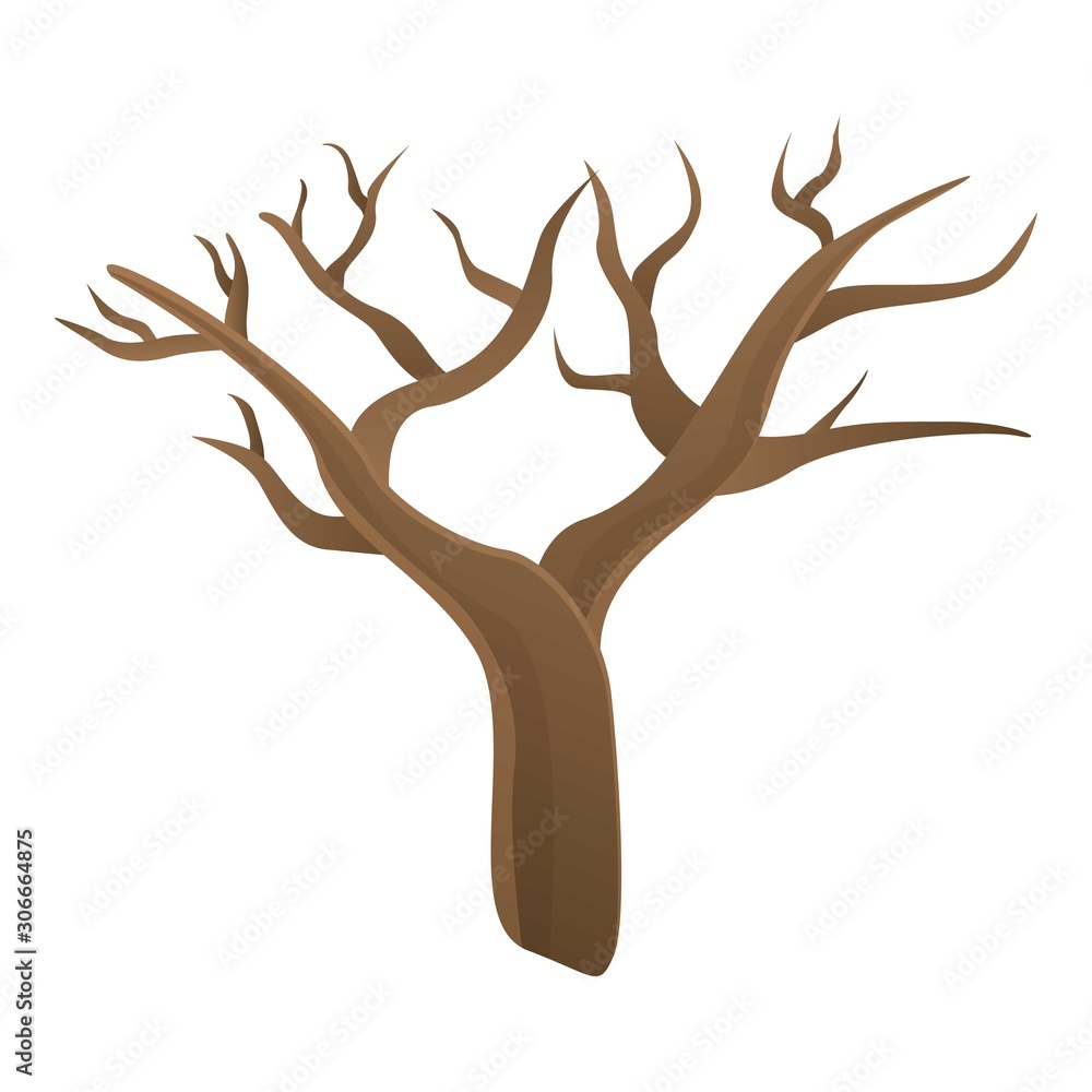 Alone tree icon. Cartoon of alone tree vector icon for web design isolated on white background Alone tree icon. Cartoon of alone tree vector icon for web design isolated on white background