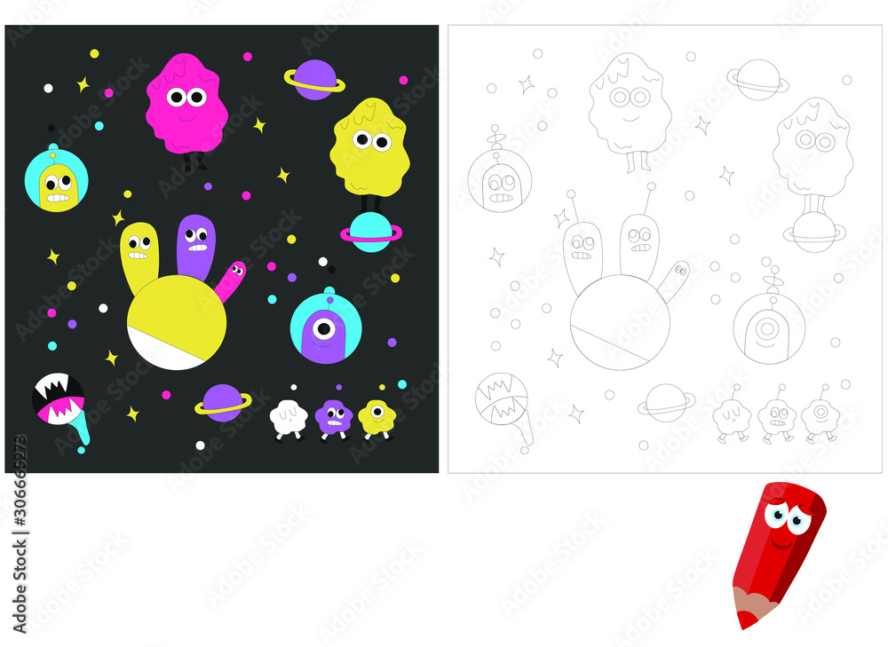 Coloring pages for children. Children's puzzles. Educational game for