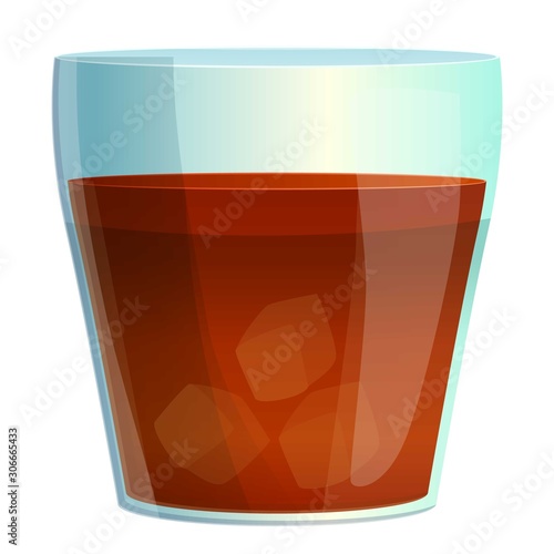 Whiskey cocktail icon. Cartoon of whiskey cocktail vector icon for web design isolated on white background