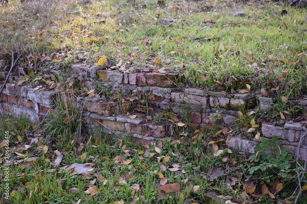 Old bricks remains of the wall Old bricks remains of the wall