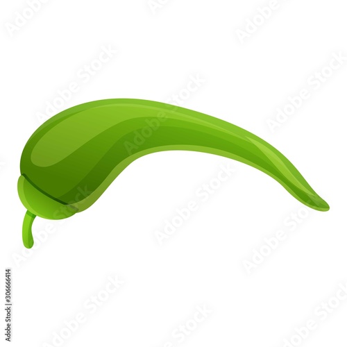 Green chili icon. Cartoon of green chili vector icon for web design isolated on white background