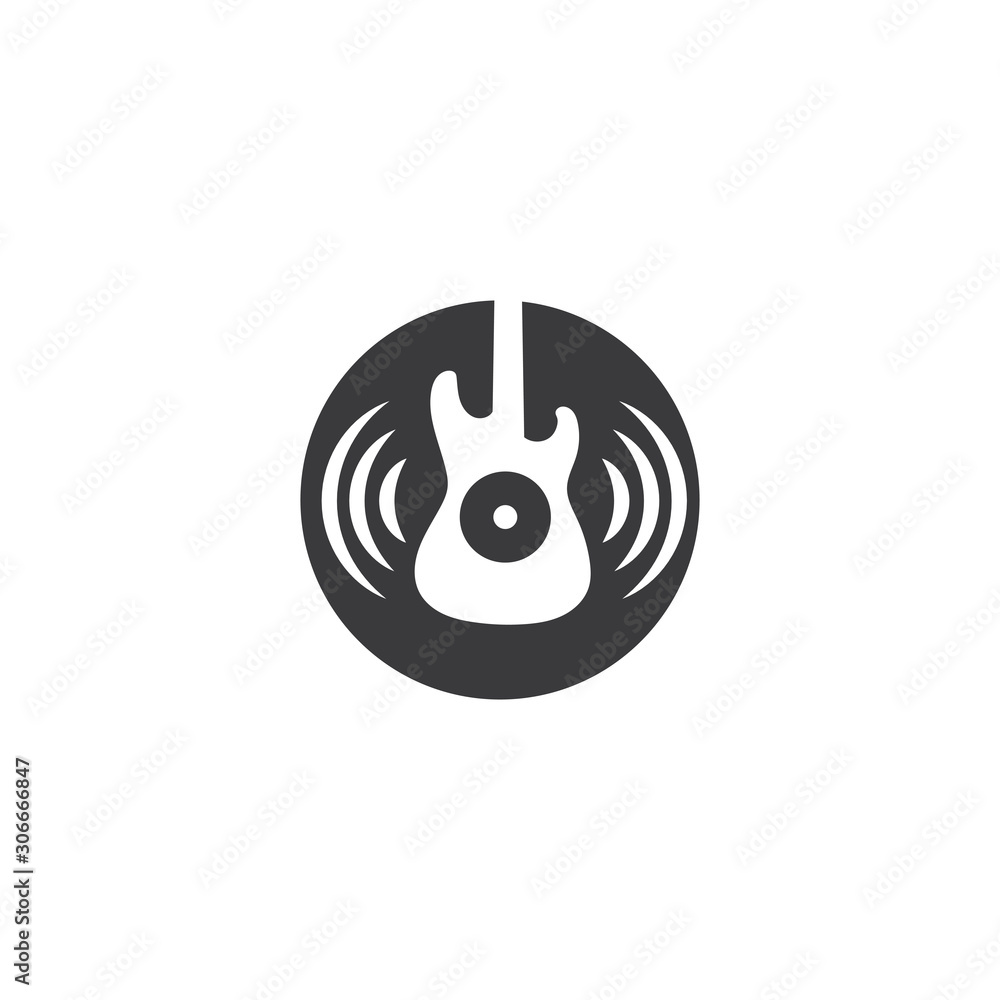 Guitar Wave Logo Template vector symbol Guitar Wave Logo Template vector symbol