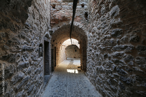 Traditional Street in Mesta, Chios Island, Greece photo