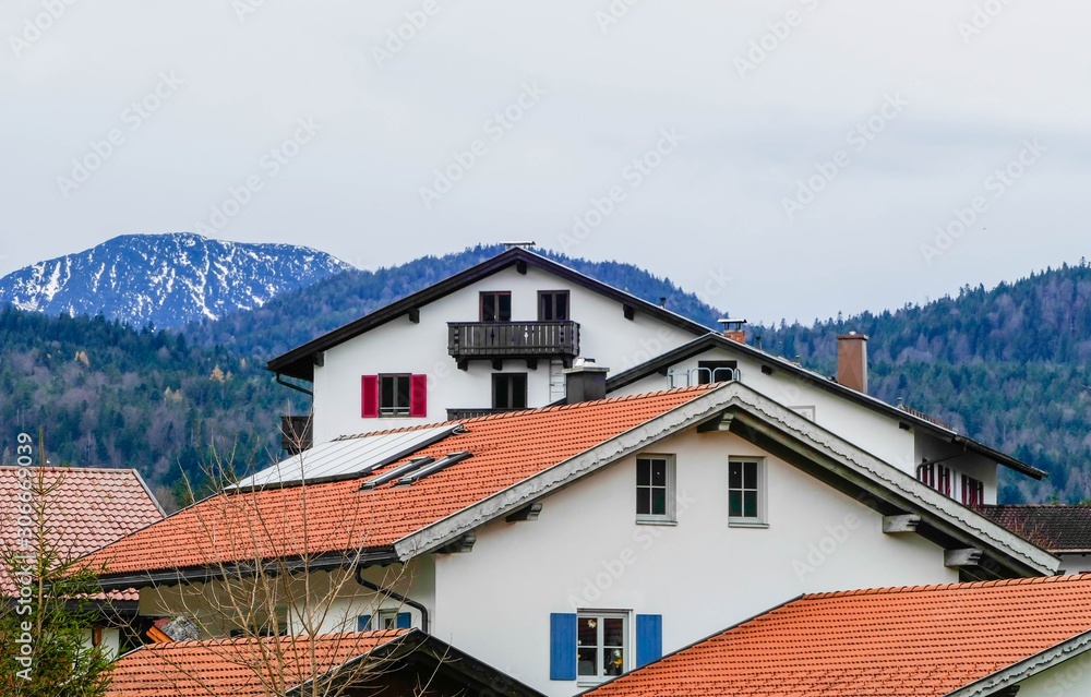 Häuser Grainau in den Alpen