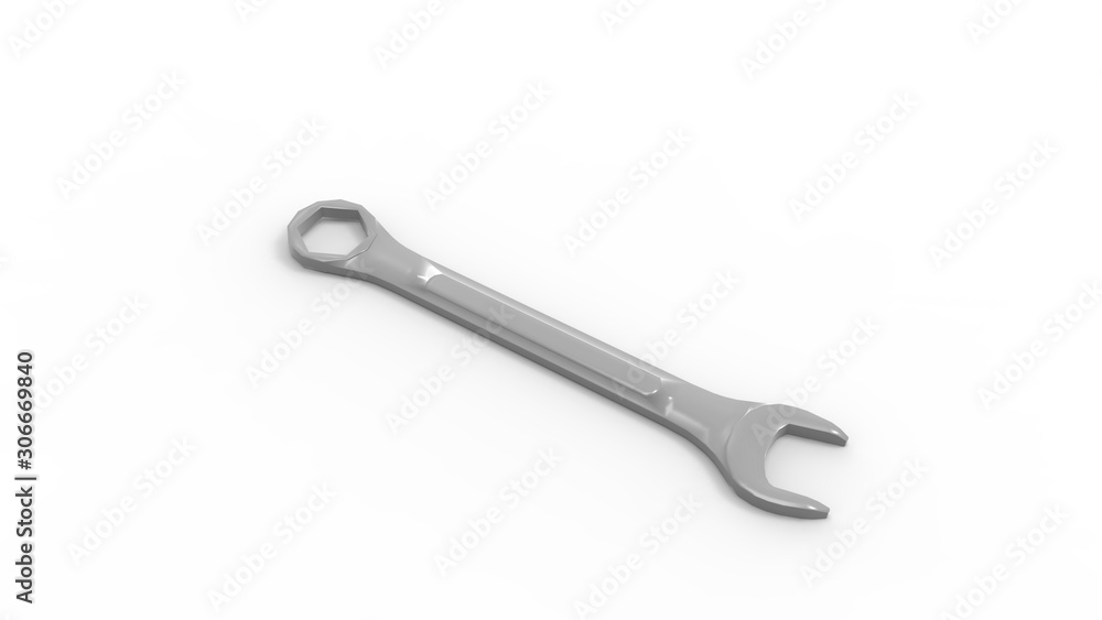 3d rendering of a wrench isolated in studio background 3d rendering of a wrench isolated in studio background