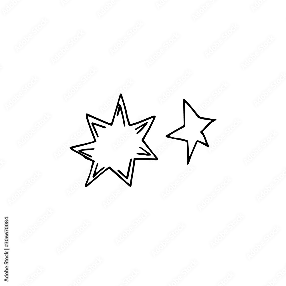 Hand drawn doodle stars isolated on white background. Festive Vector Illustration Hand drawn doodle stars isolated on white background. Festive Vector Illustration