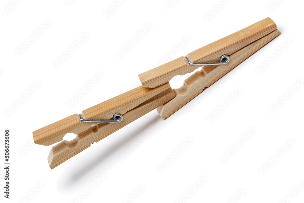 Wooden clothespin isolated on white Wooden clothespin isolated on white