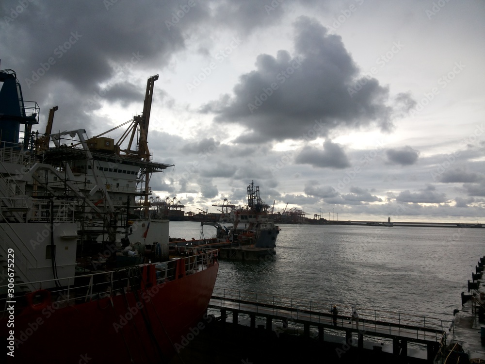 ships at dockyard in Colombo port ships at dockyard in Colombo port