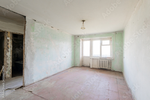 Russia  Moscow- July 23  2019  interior room apartment. decrepit old careless not modern setting. cosmetic repairs required