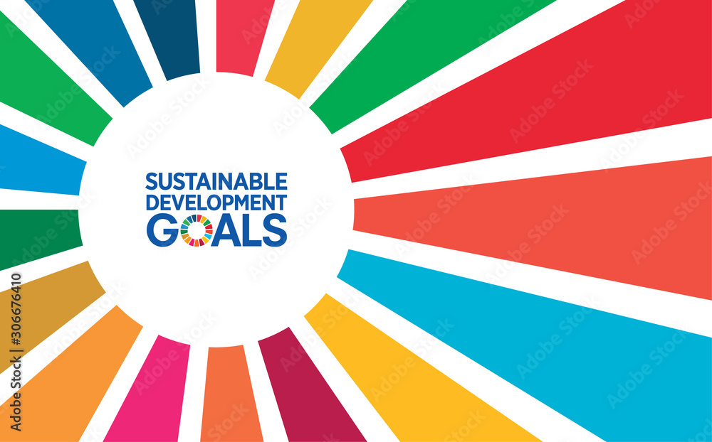 Sustainable Development Goals Report: corporate social responsibility book, magazine, annual report, brochure, manual design. Go green concept. Save the world vector CSR report Cover design.  - obrazy, fototapety, plakaty 
