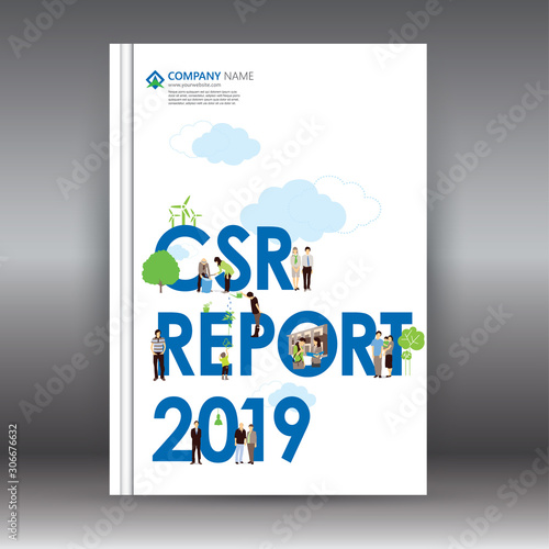 Corporate Social Responsibility Report 2019.  Think Green. Global sustainable goals. Book, Magazine, Banner, Poster, & Annual report design. 