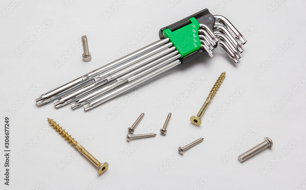 Torx Wrenches on a white background Torx Wrenches on a white background