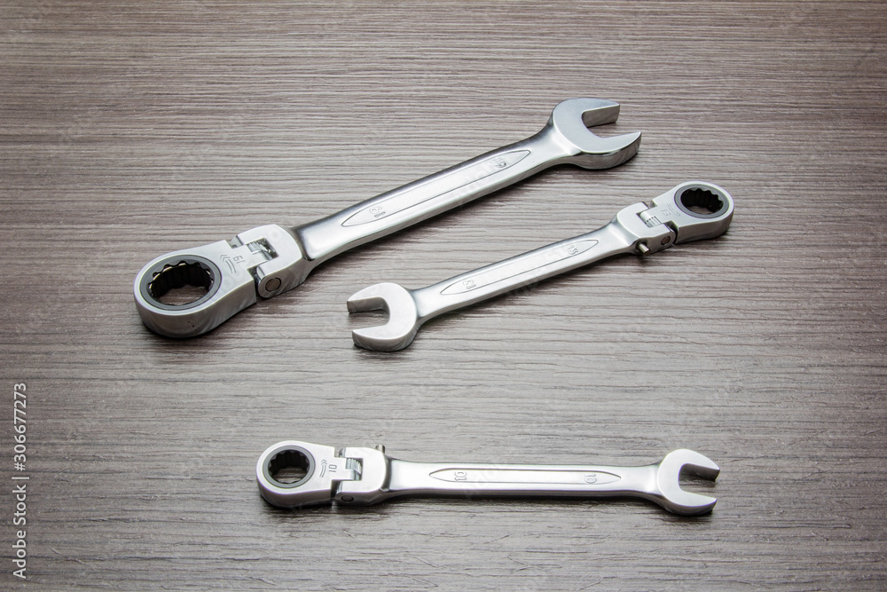 Set of wrenches in different sizes.Set of wrench tool equipment Set of wrenches in different sizes.Set of wrench tool equipment