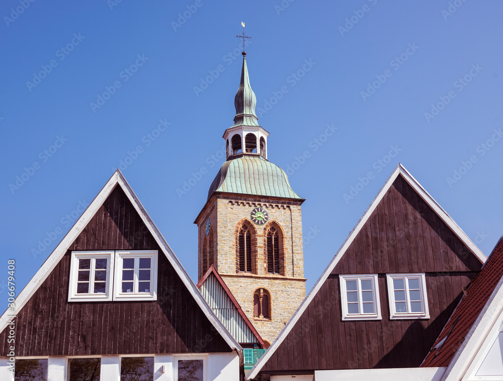 Historic centre of Wiedenbrück with the Church of St. Aegidius, Rheda-Wiedenbrück, East Westphalia-Lippe, North Rhine-Westphalia, Germany