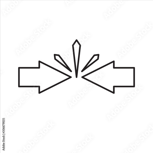 Conflict of interest. Business concept. arrows red and blue against each other. Vector illustration flat design. Isolated on white.Competitiveness symbol.