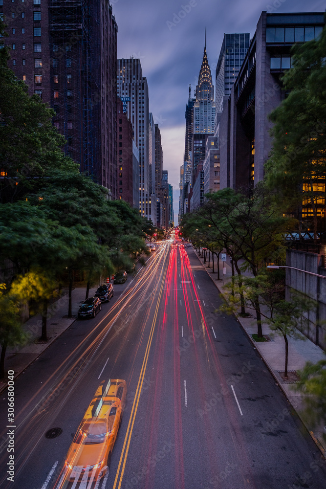 Obraz premium Light Trails, NYC