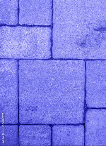 Detailed pavement pattern toned in electric blue