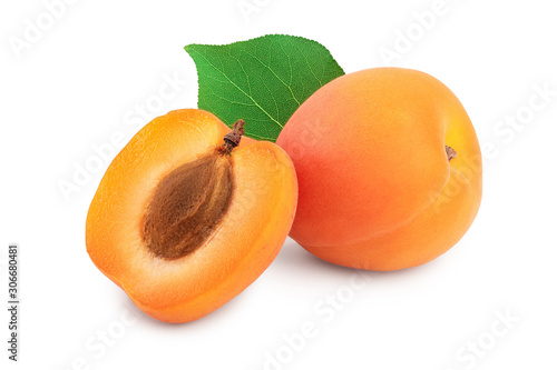 Apricot fruit isolated on white background macro