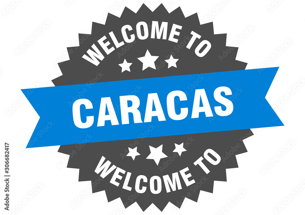 Fototapeta premium Caracas sign. welcome to Caracas blue sticker