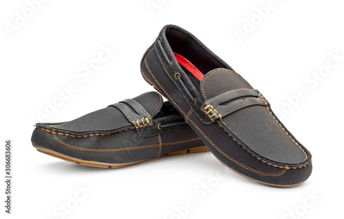Принти на полотні Pair of men's loafers on a white background.