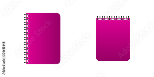 Spiral notebook icon. Office product. Vektor illustration.