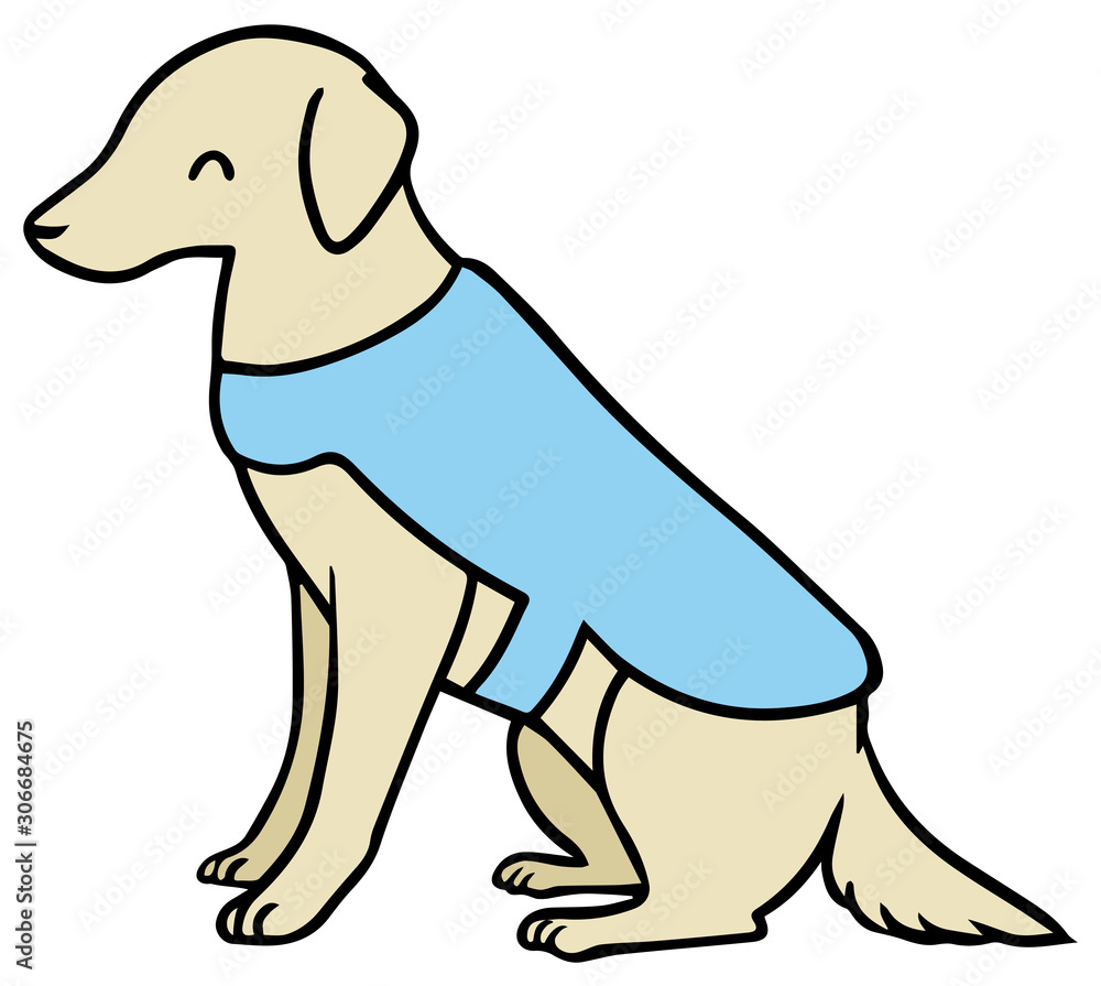 青いベストを着た介助犬のイラスト ご機嫌 Stock Vector Adobe Stock