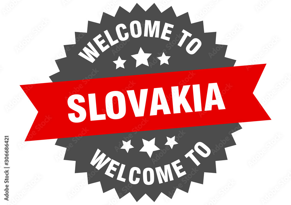 Slovakia sign. welcome to Slovakia red sticker Slovakia sign. welcome to Slovakia red sticker