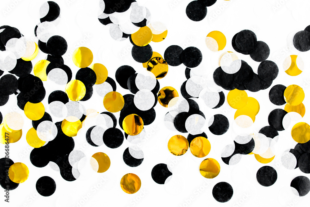 Colorful paper confetti on white background. Celebration concept. Flat lay. Top view. Colorful paper confetti on white background. Celebration concept. Flat lay. Top view.