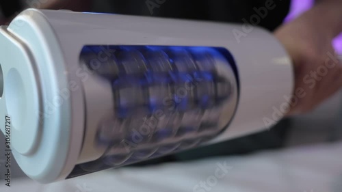 The device for anti-cellulite massage in the spa.