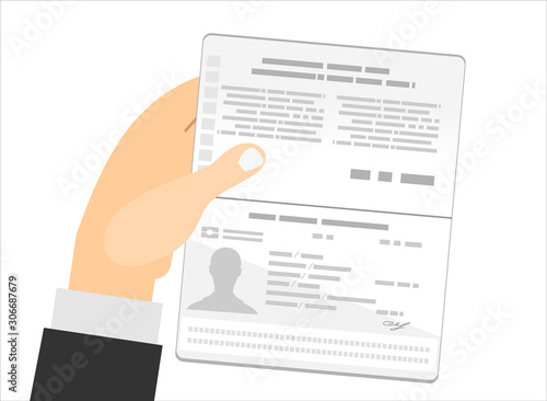 Hold Travel Identification Document Flat Vector Illustration