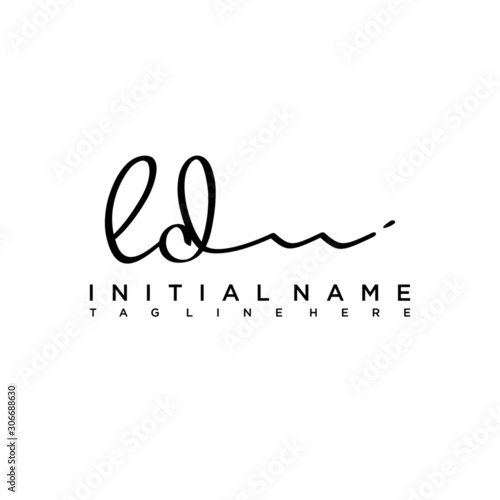 Initial letter LD Signature handwriting Logo Vector photo