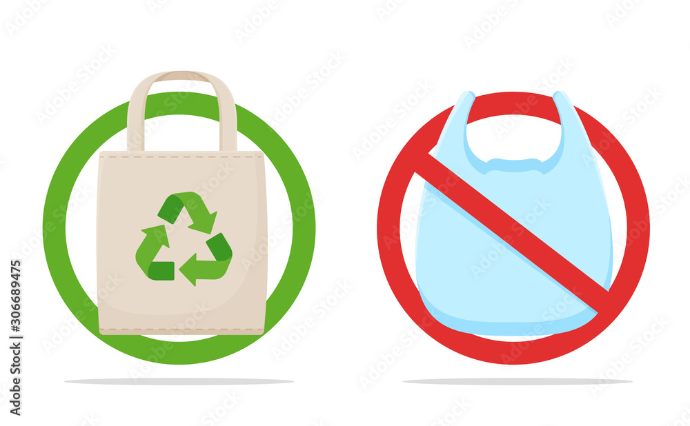 Plastic bag vector. The concept of a campaign to reduce plastic bags. Stock  Vector | Adobe Stock
