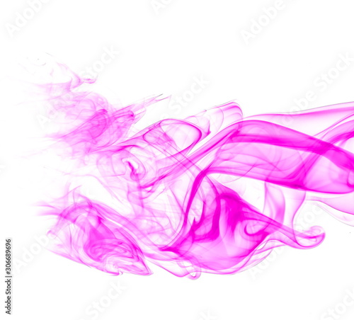 Purple smoke on white background