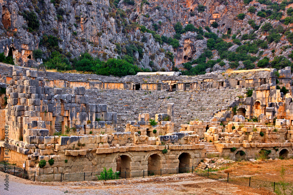 The ancient theater of Myra, Demre, Lycia, Antalya province, Turkey 